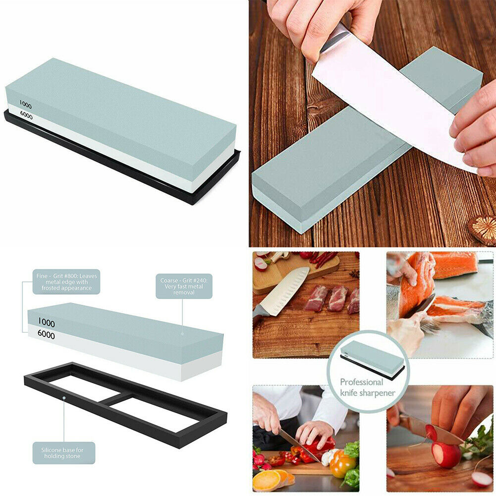 Knife Sharpening Stone Combination Dual Sided Grit with Base for Sharpening and Polishing Tool with Non Slip Base for Kitchen Knives, Hunting Knives