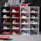 US Stackable Shoe Storage Sneaker Display Case Drop Side/Front Magnetic Shoe Box