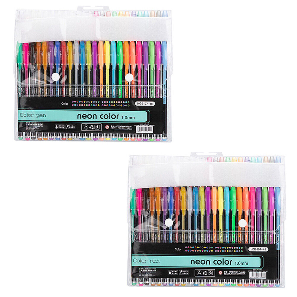 US 48Pcs Neon Color Gel Pastel Pen Point Marker Drawing Note Journaling Doodling