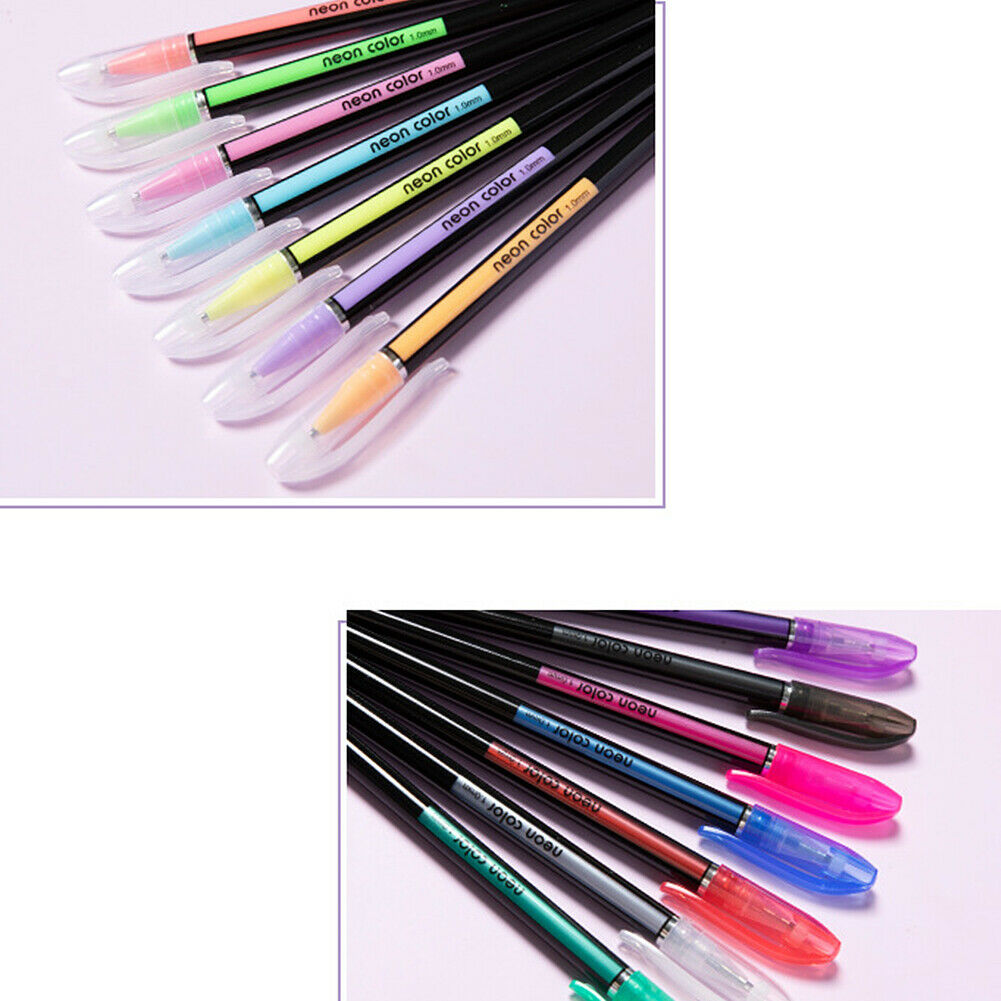 US 48Pcs Neon Color Gel Pastel Pen Point Marker Drawing Note Journaling Doodling