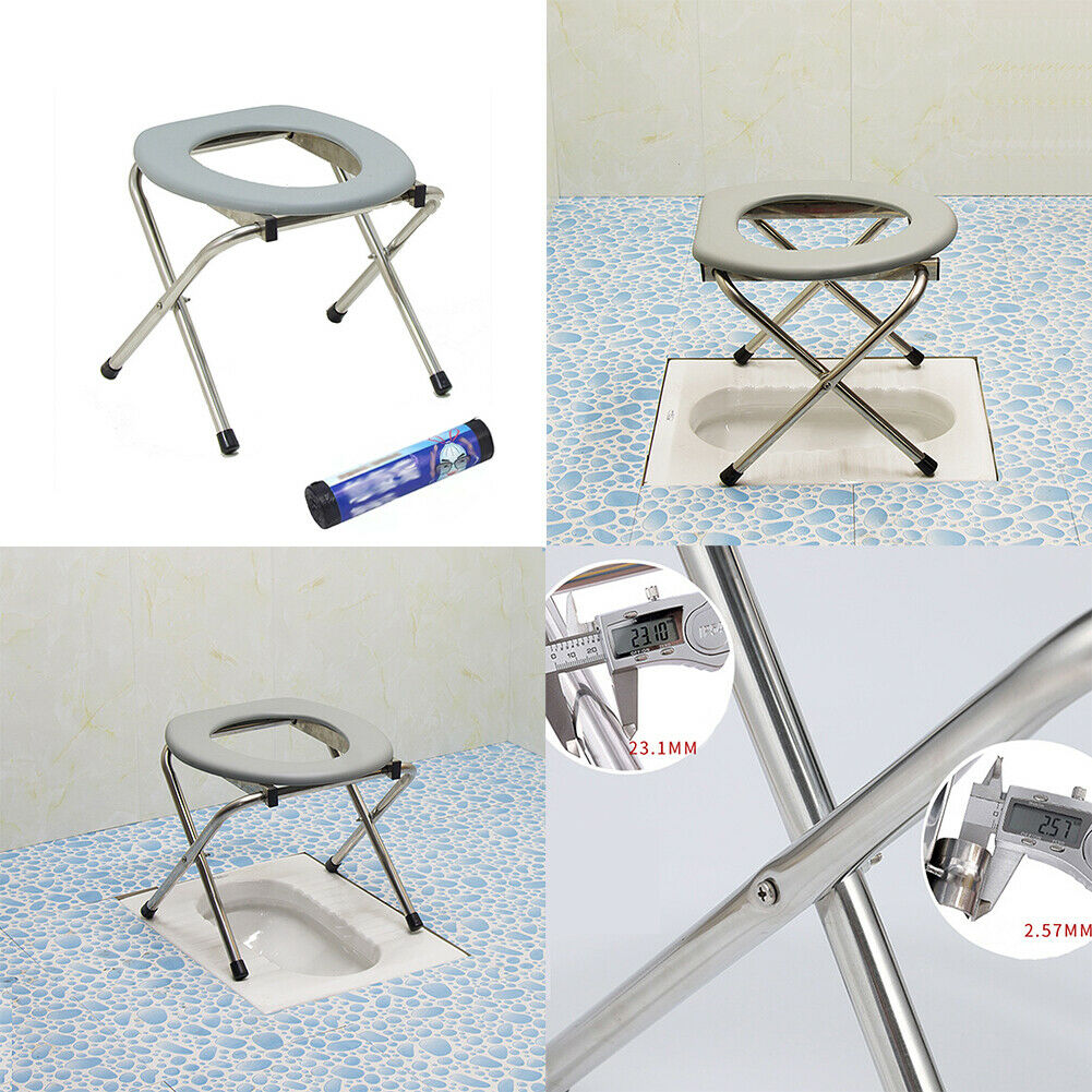 US Outdoor Portable Folding Toilet Seat For Camping With 10 Pcs Replacement Bags
