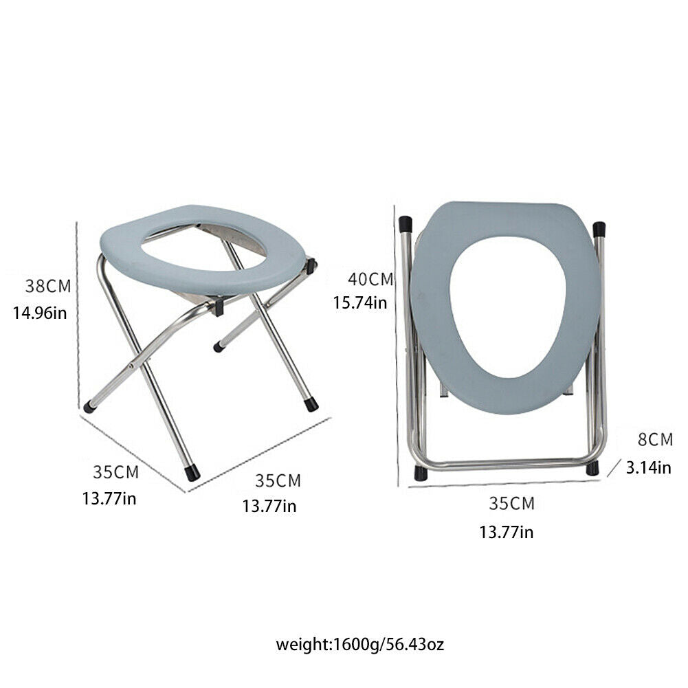 US Outdoor Portable Folding Toilet Seat For Camping With 10 Pcs Replacement Bags