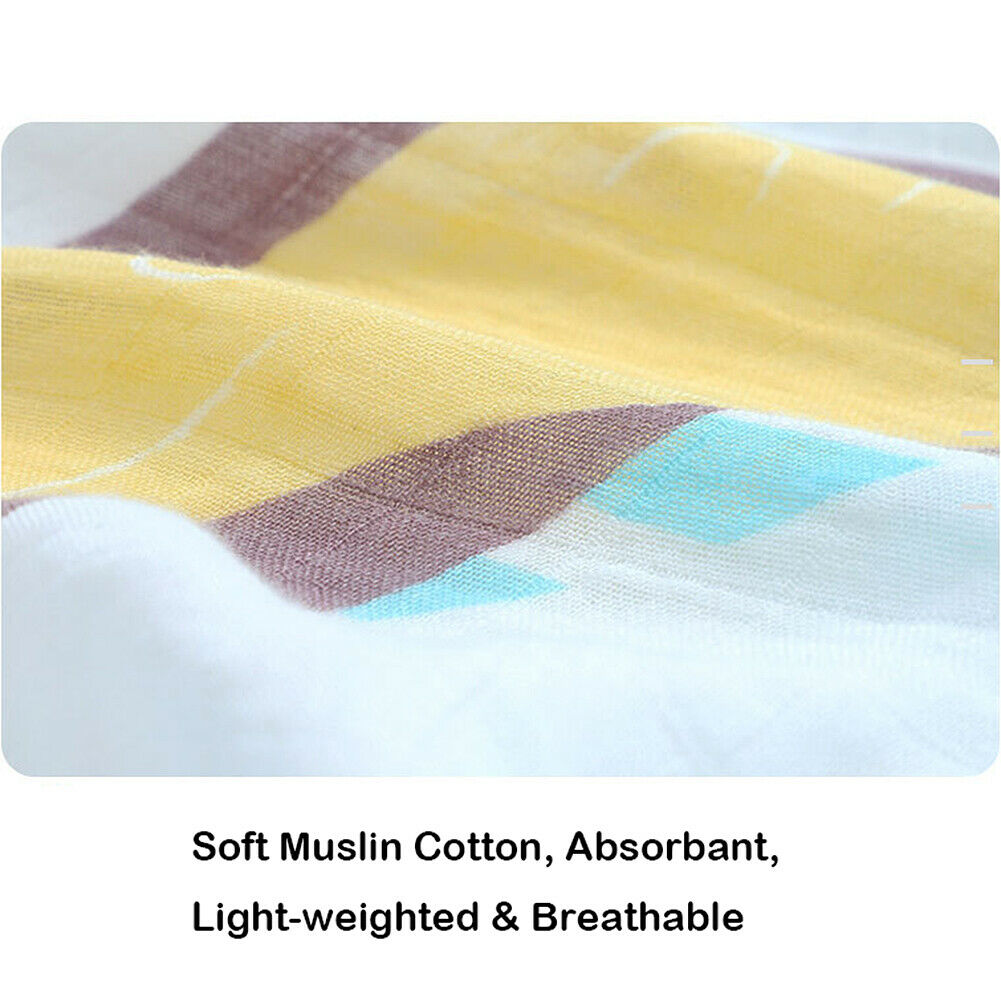 US 5 Pack Baby Swaddle Blanket Sleeping Receiving Blanket Bamboo Muslin Wrap