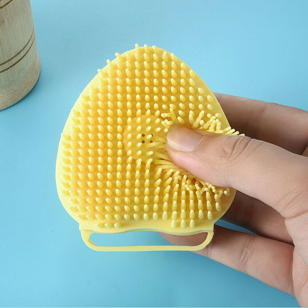 US Baby Silicone Bath Scrubber Gel Dispenser Comb Cradle Cap Pet Massage Brush