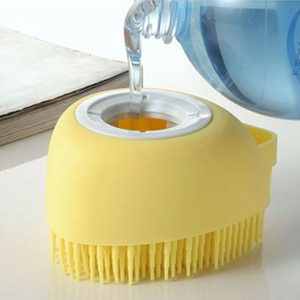 US Baby Silicone Bath Scrubber Gel Dispenser Comb Cradle Cap Pet Massage Brush