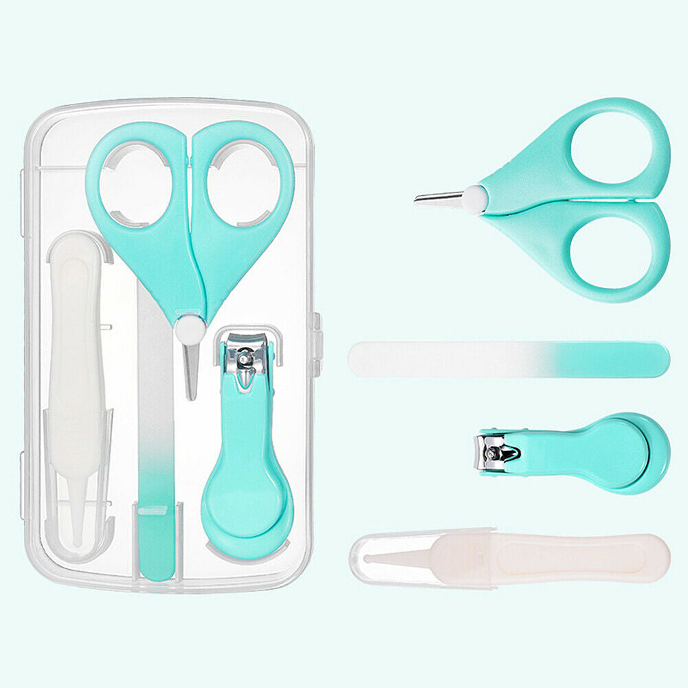 US 4-in-1 Baby Newborn Grooming Kit Nail Clippers Scissor Nail File Tweezer Set