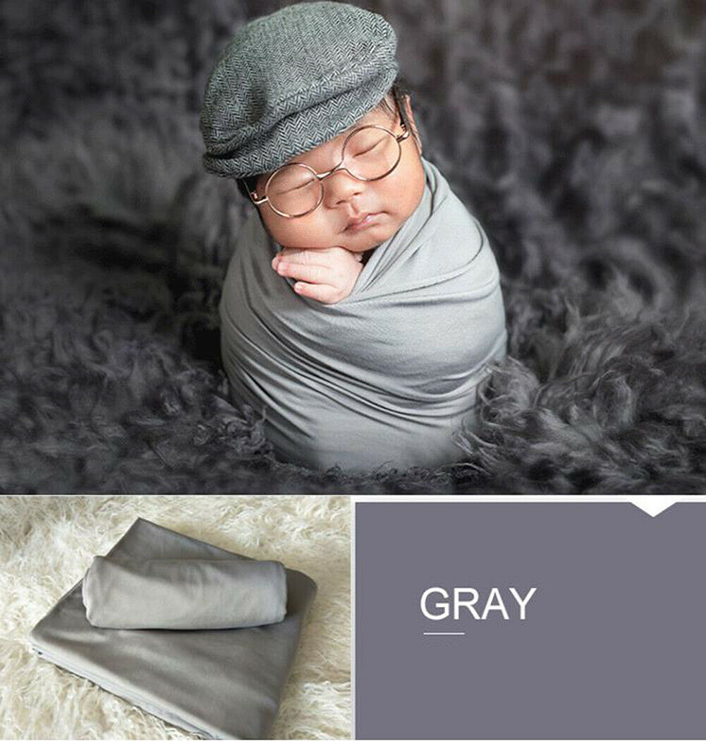 US Cotton Newborn Baby Swaddle Blanket Muslin Receiving Blanket Photo Wrap Props