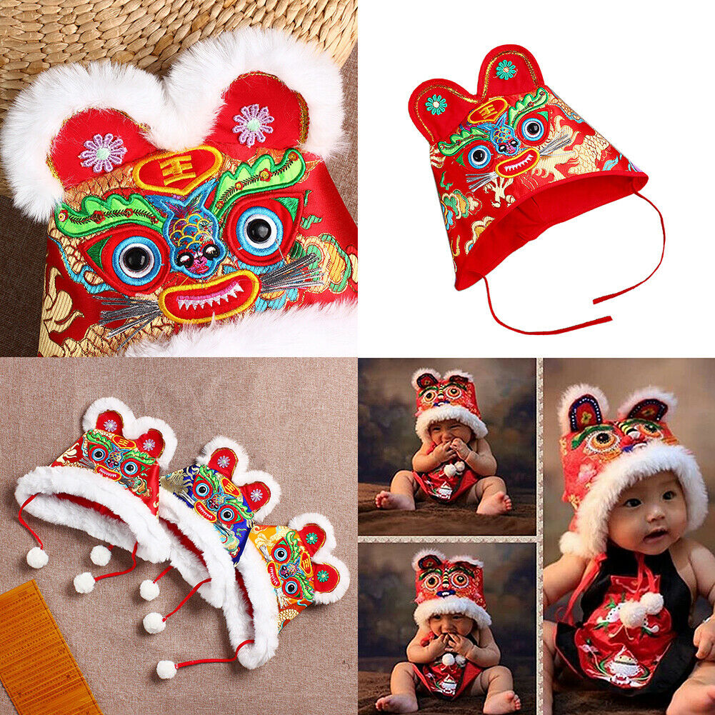 US Baby Tiger Hat Chinese Traditional New Year Newborn Infant Toddler Photo Prop