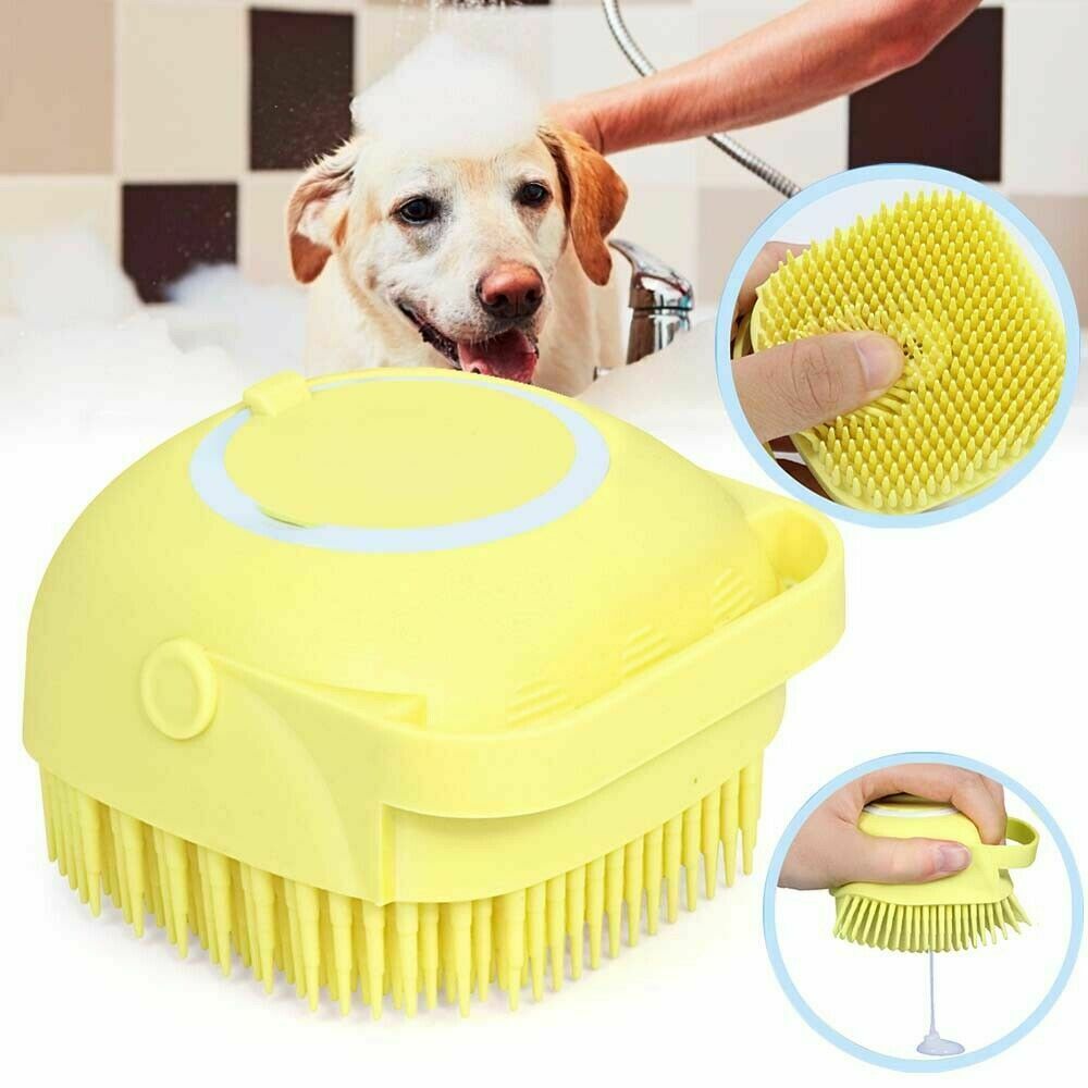 US Baby Silicone Bath Scrubber Gel Dispenser Comb Cradle Cap Pet Massage Brush