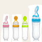 US Baby Silicone Squeeze Feeding Bottle w/Spoon Food Self-stand Feeder 3oz/90ML