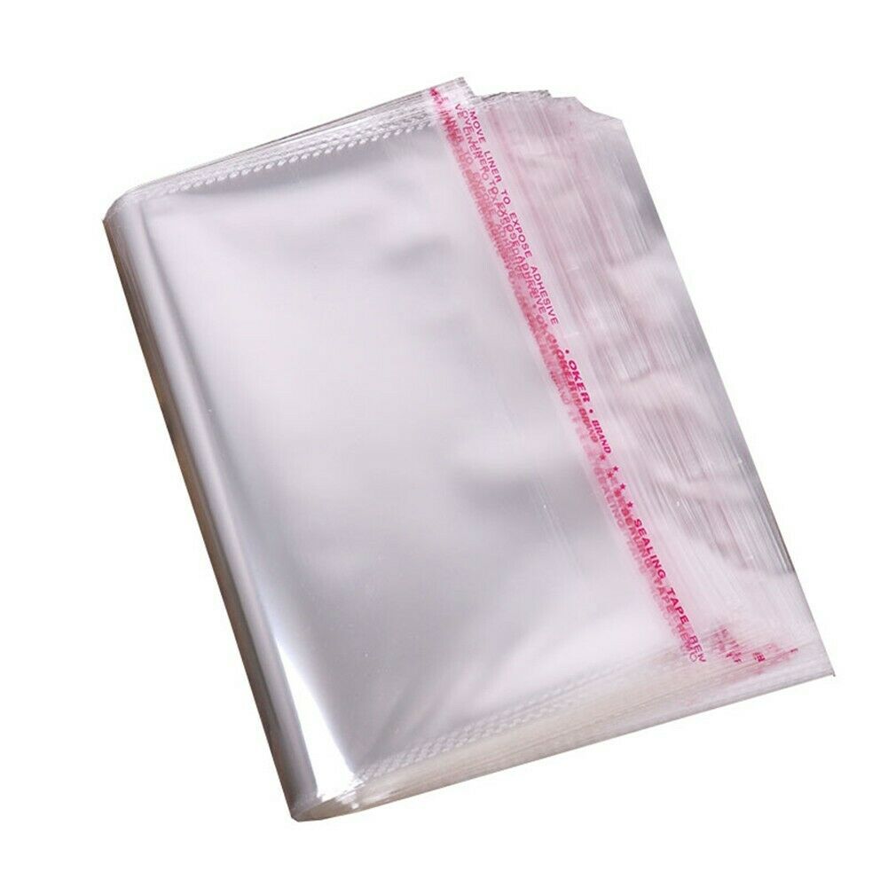 50/100/200 Pack Resealable Poly Bags Transparent OPP Bag Plastic Bags Self-Seal