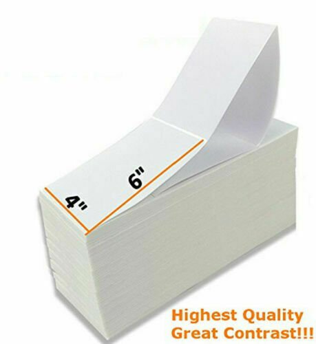10000x 4X6'' FANFOLD DIRECT THERMAL SHIPPING LABELS, 2 STACKS 5000 LABELS PER STACK